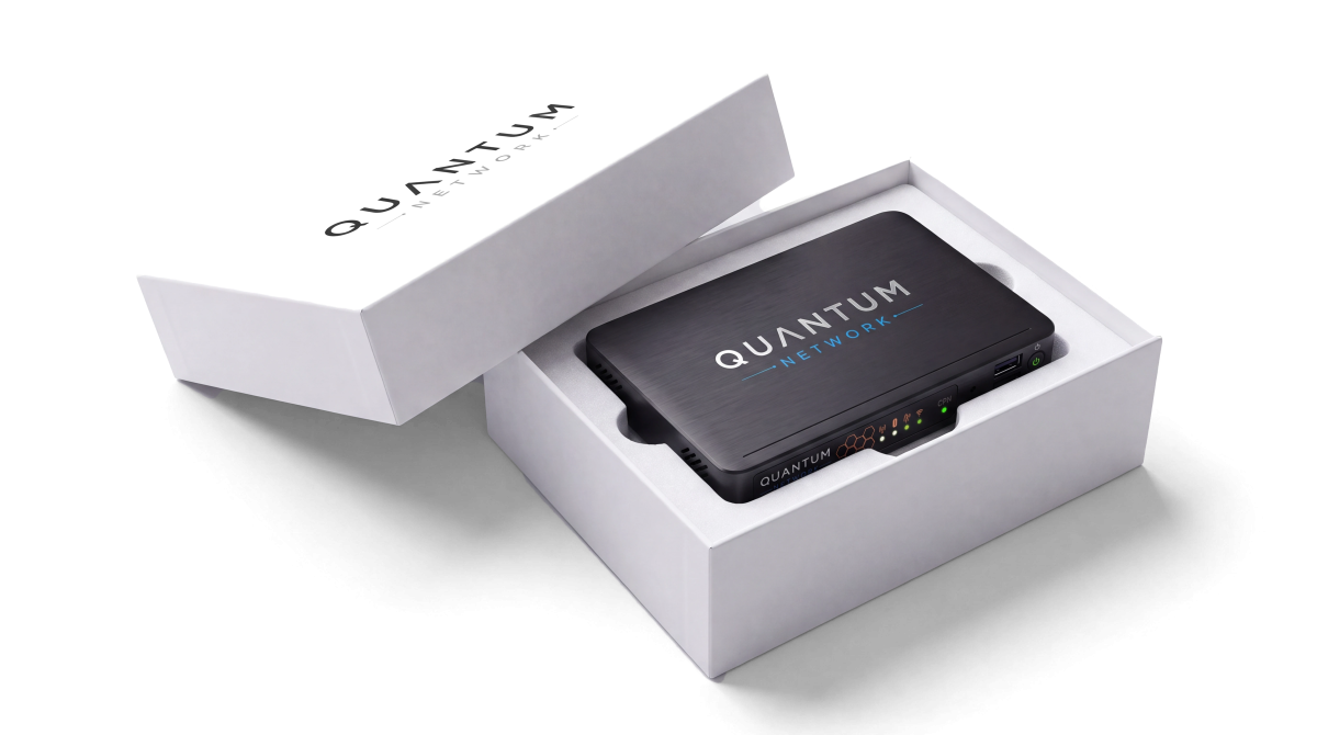 The QPN gateway in its box, as it ships